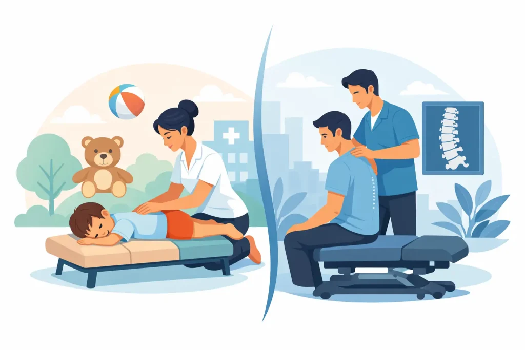 Pediatric Chiropractic vs Adult Chiropractic